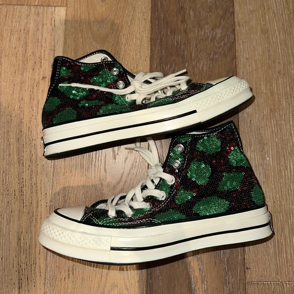 CONVERSE
ALL STAR 70 HI 'SEQUINS' - RED/GREEN/EGRET/RED/YELLOW | NWOT - Picture 6 of 6